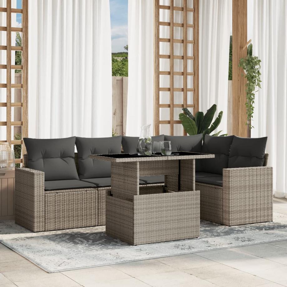 VidaXL Ensemble de canapés de jardin rotin synthétique  