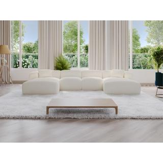Maison Céphy Grande divano angolare panoramico in Tessuto bouclette Bianco  - POGNI della Maison Céphy  