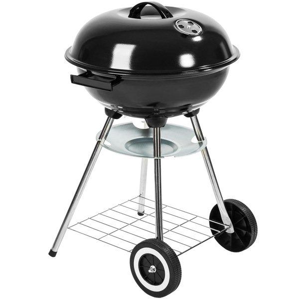 Tectake barbecue Ø 41,5cm, zincato, con rotelle  
