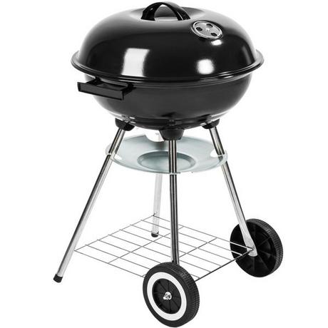 Tectake barbecue Ø 41,5cm, zincato, con rotelle  