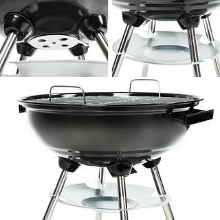 Tectake barbecue Ø 41,5cm, zincato, con rotelle  