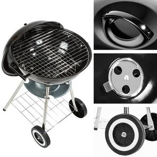 Tectake barbecue Ø 41,5cm, zincato, con rotelle  