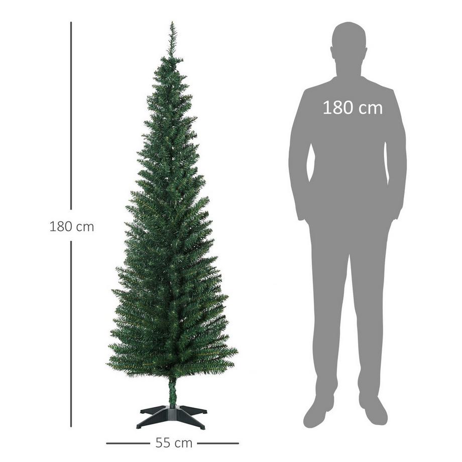 Northio Sapin de Noël 390 pointes vert Ø 55 x H180 cm avec support en plastique robuste pour une décoration festive  