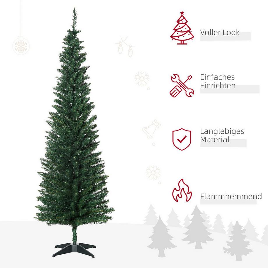 Northio Sapin de Noël 390 pointes vert Ø 55 x H180 cm avec support en plastique robuste pour une décoration festive  