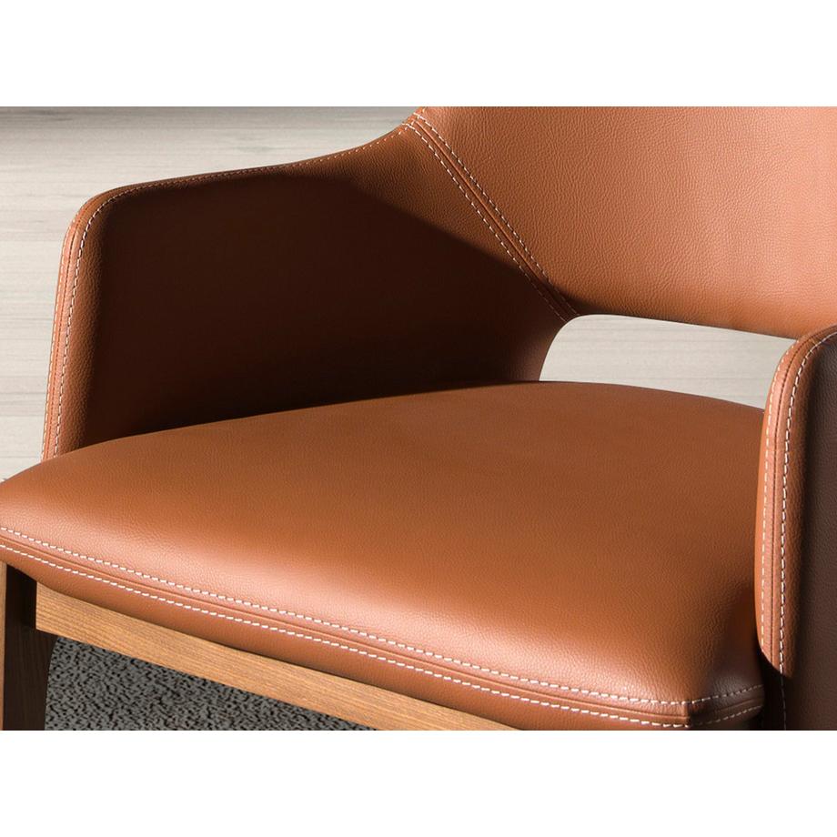 ANGEL CERDA Sedia in ecopelle marrone  