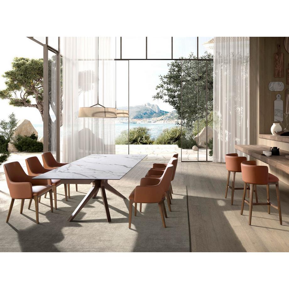 ANGEL CERDA Sedia in ecopelle marrone  