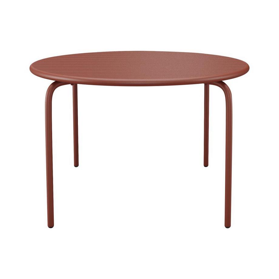 Vente-unique Table ronde de jardin D.130 cm en métal - Terracotta -  MIRMANDE de MYLIA  