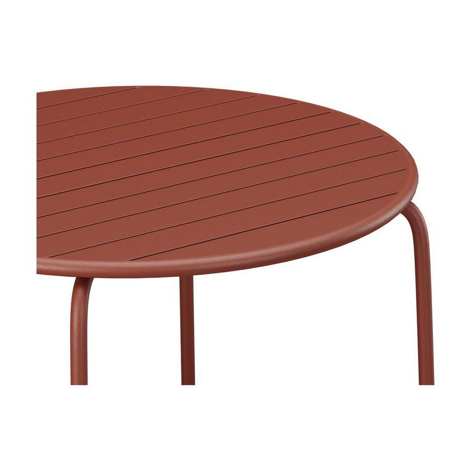 Vente-unique Table ronde de jardin D.130 cm en métal - Terracotta -  MIRMANDE de MYLIA  