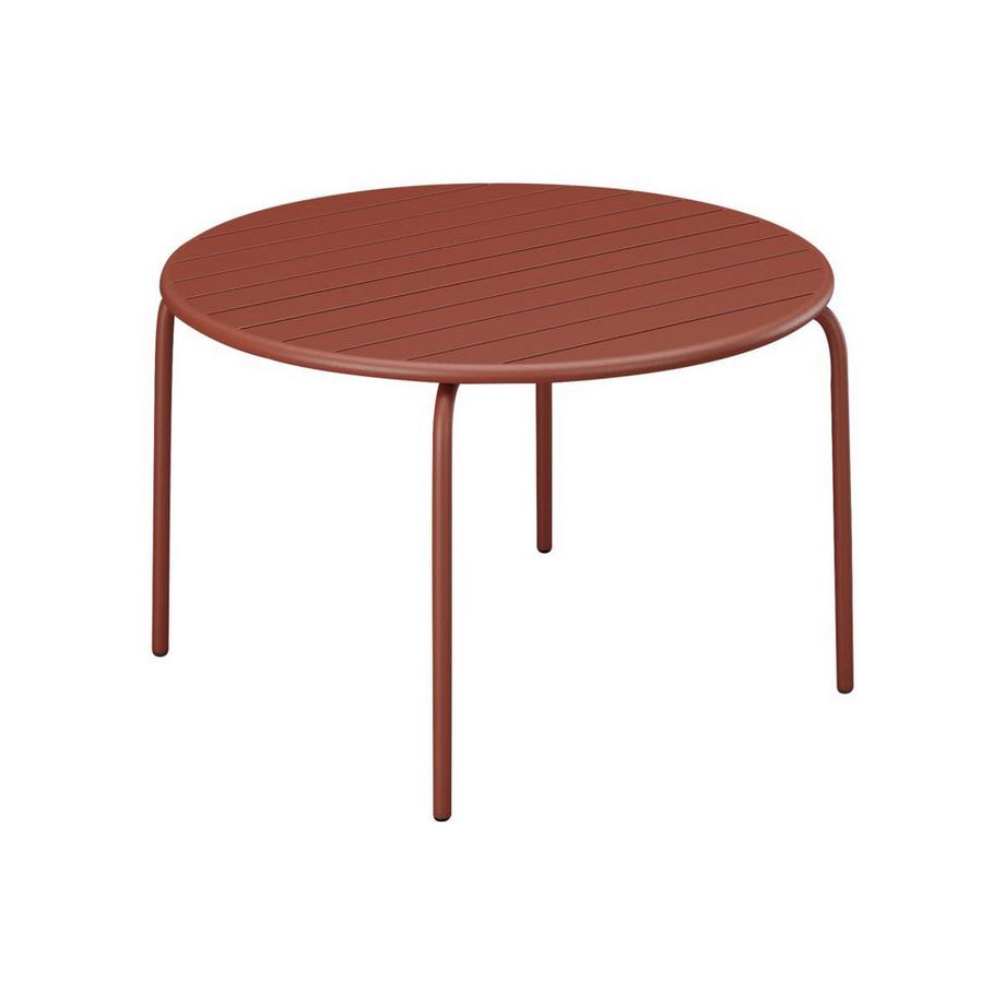 Table ronde de jardin D.130 cm en métal - Terracotta -  MIRMANDE de MYLIA