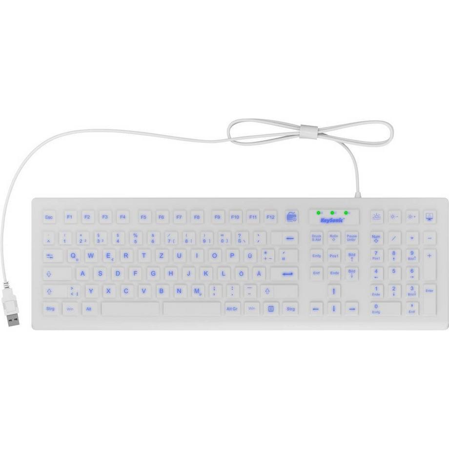 KeySonic  KSK-8031INEL Tastatur USB QWERTZ Deutsch Weiß 