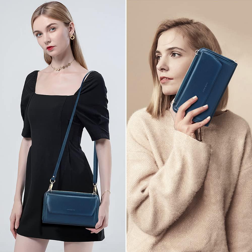 Only-bags.store Portafoglio Piccolo Scomparti Carte di Credito Tasca Telefono con Cerniera Due Cinghie  