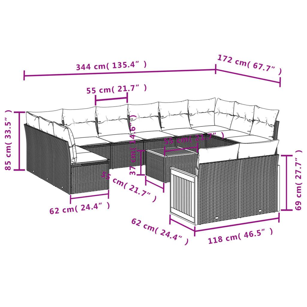 VidaXL Ensemble de canapés de jardin rotin synthétique  