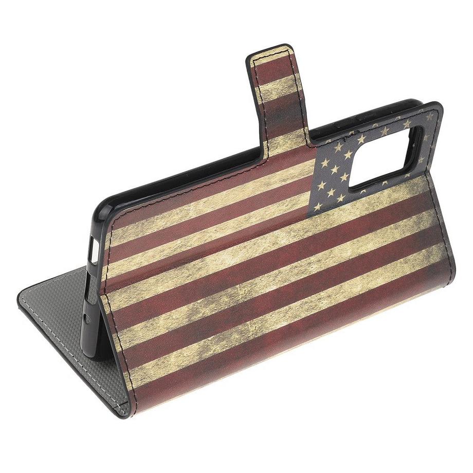 Cover-Discount  custodia Galaxy S20+ Plus - tasca porta carte in pelle bandiera USA 