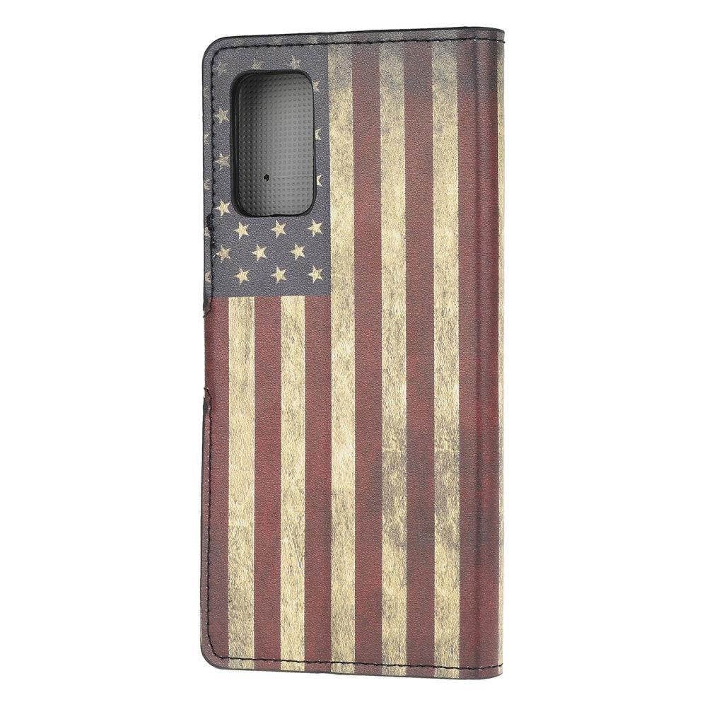 Cover-Discount  custodia Galaxy S20+ Plus - tasca porta carte in pelle bandiera USA 