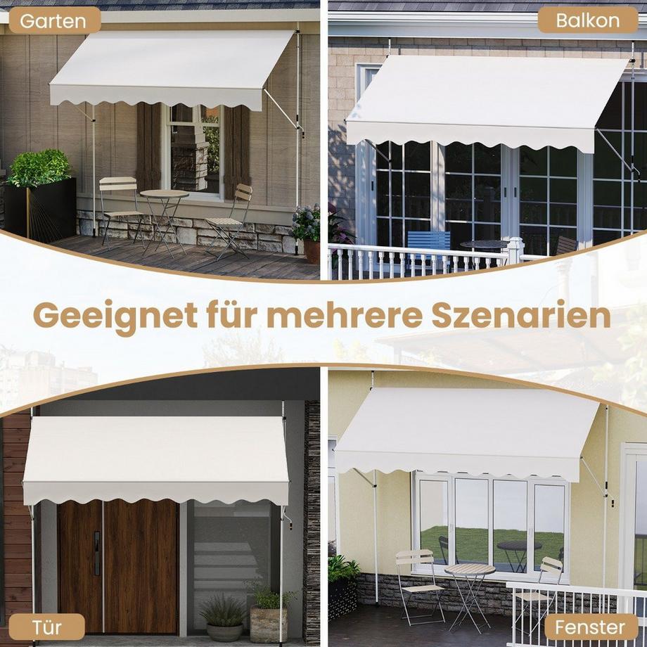 Northix Einziehbare Markise mit Kurbel  