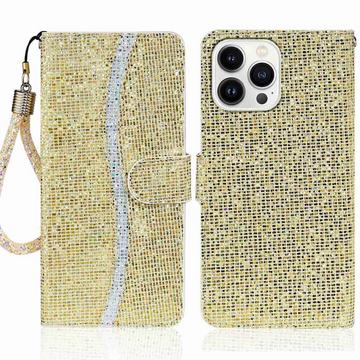 iPhone 14 Pro - Glitter Leder Etui