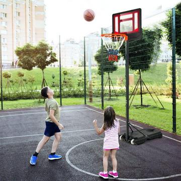 Canestro da basket per bambini. Supporto per canestro resistente alle intemperie con altezza regolabile da 90-210 cm
