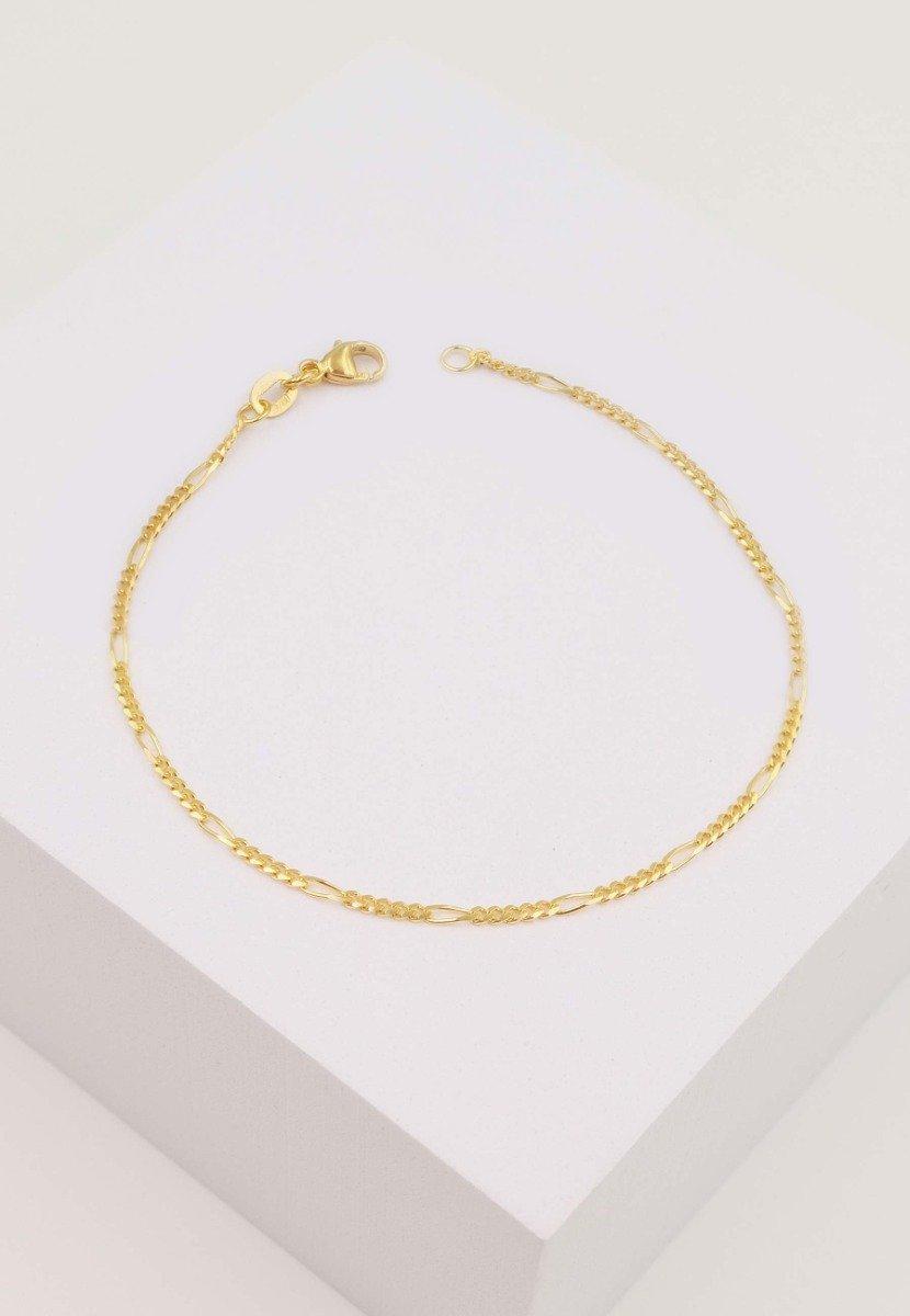 MUAU Schmuck  Fusskette Figaro Gelbgold 750, 24cm, 1.8mm 
