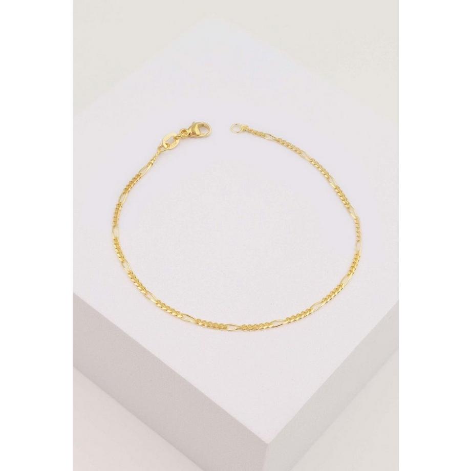 MUAU Schmuck  Fusskette Figaro Gelbgold 750, 24cm, 1.8mm 
