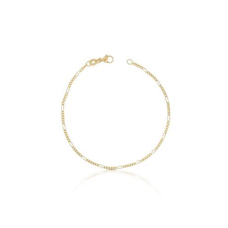 MUAU Schmuck  Fusskette Figaro Gelbgold 750, 24cm, 1.8mm 