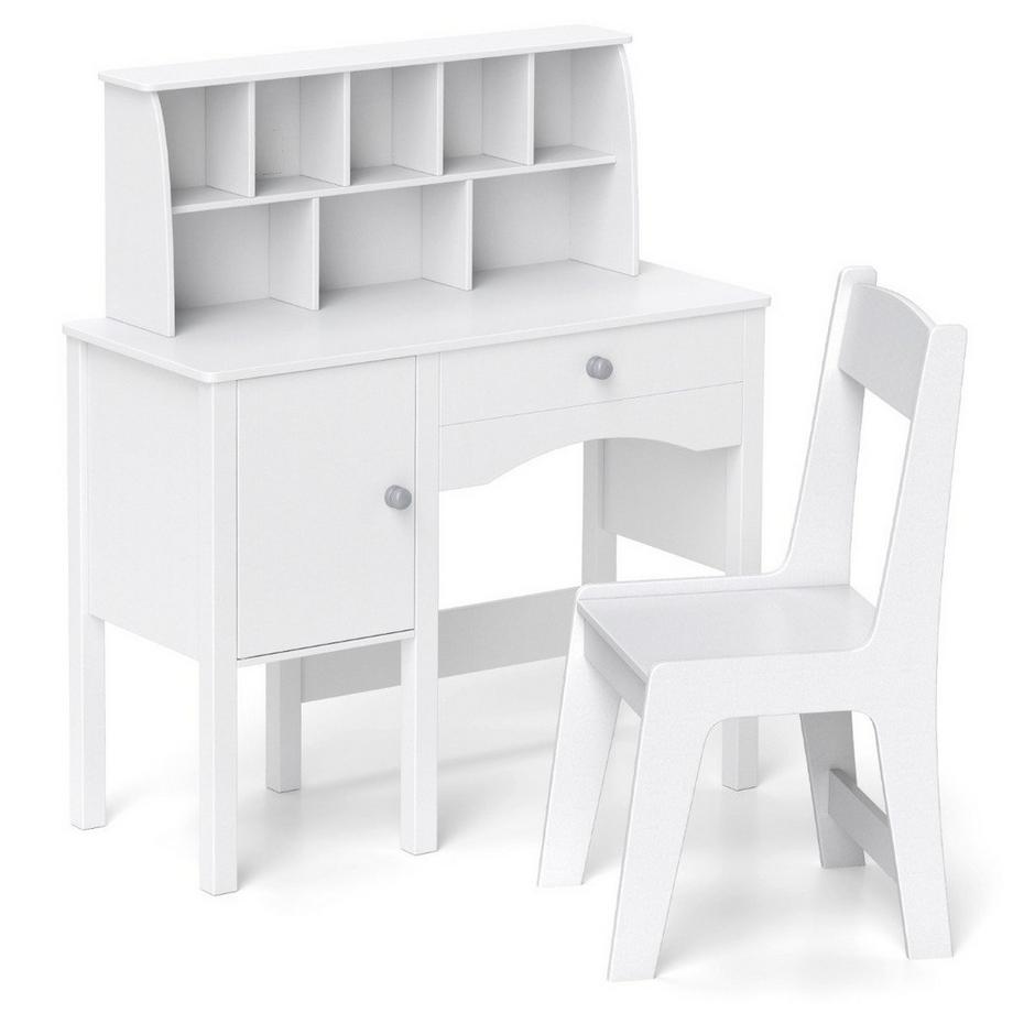Northix Ensemble bureau et chaise pour enfants avec rangement  