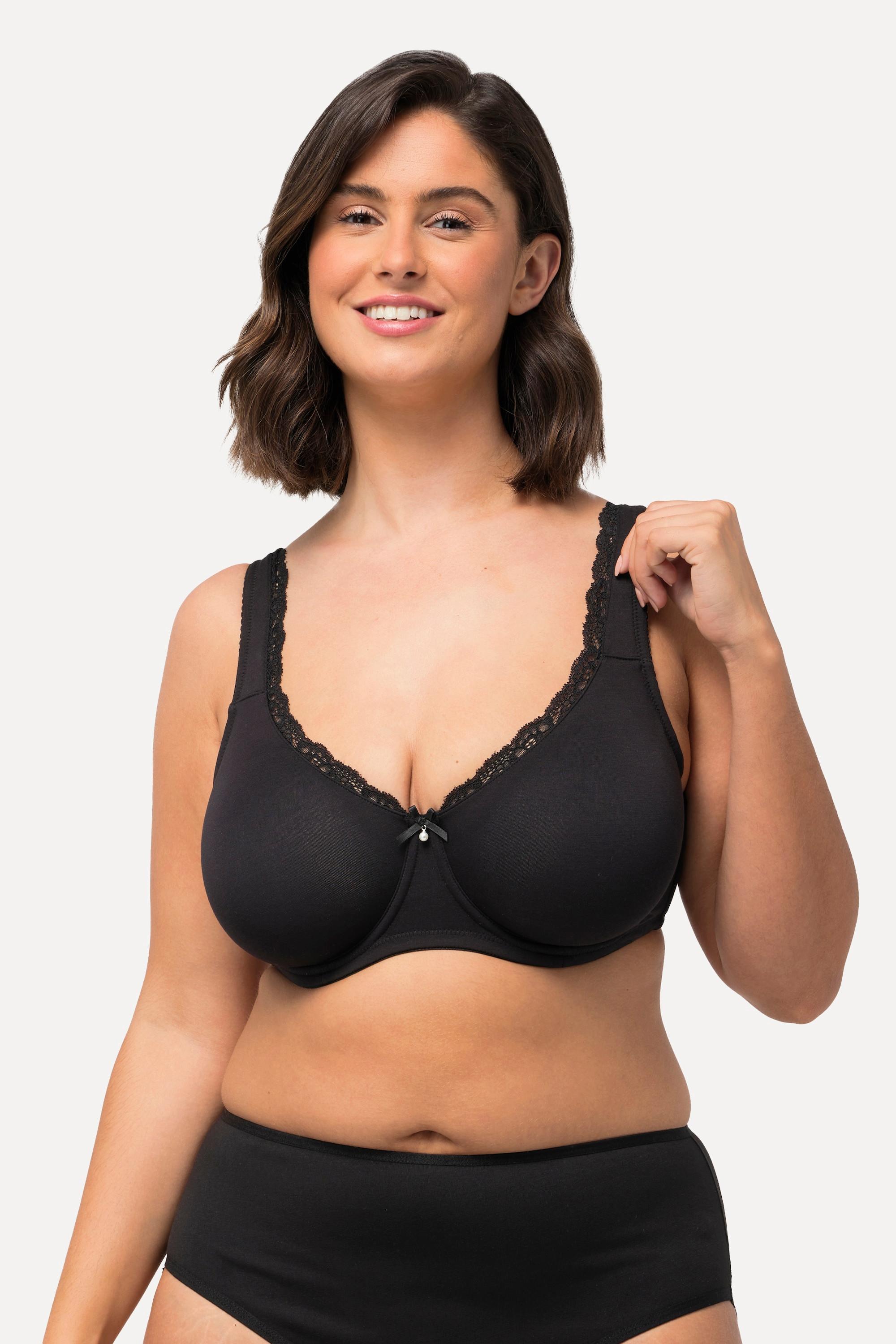 Ulla Popken  Soutien-gorge à armatures, liserés en dentelle - bonnet C-D 