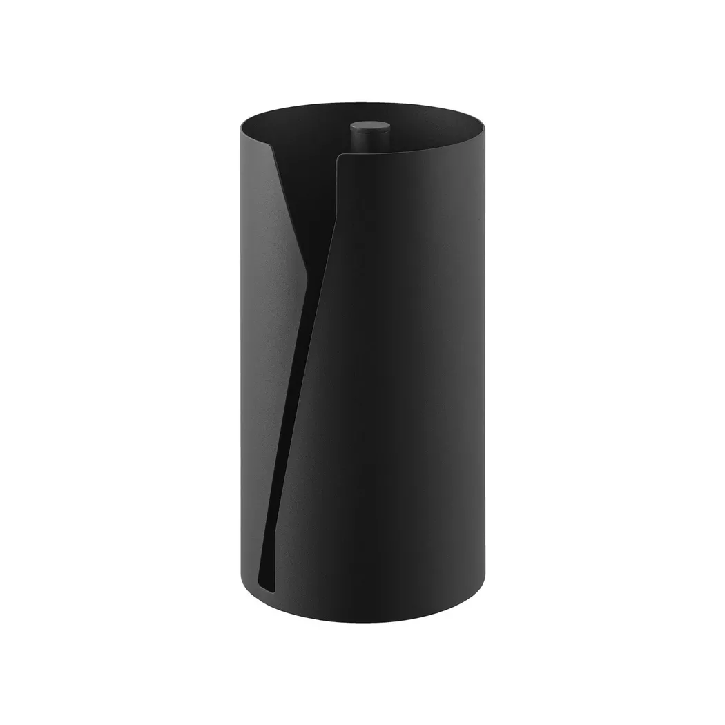 Yamazaki - Runder Küchenrollenhalter TOWER, 16cm, Schwarz