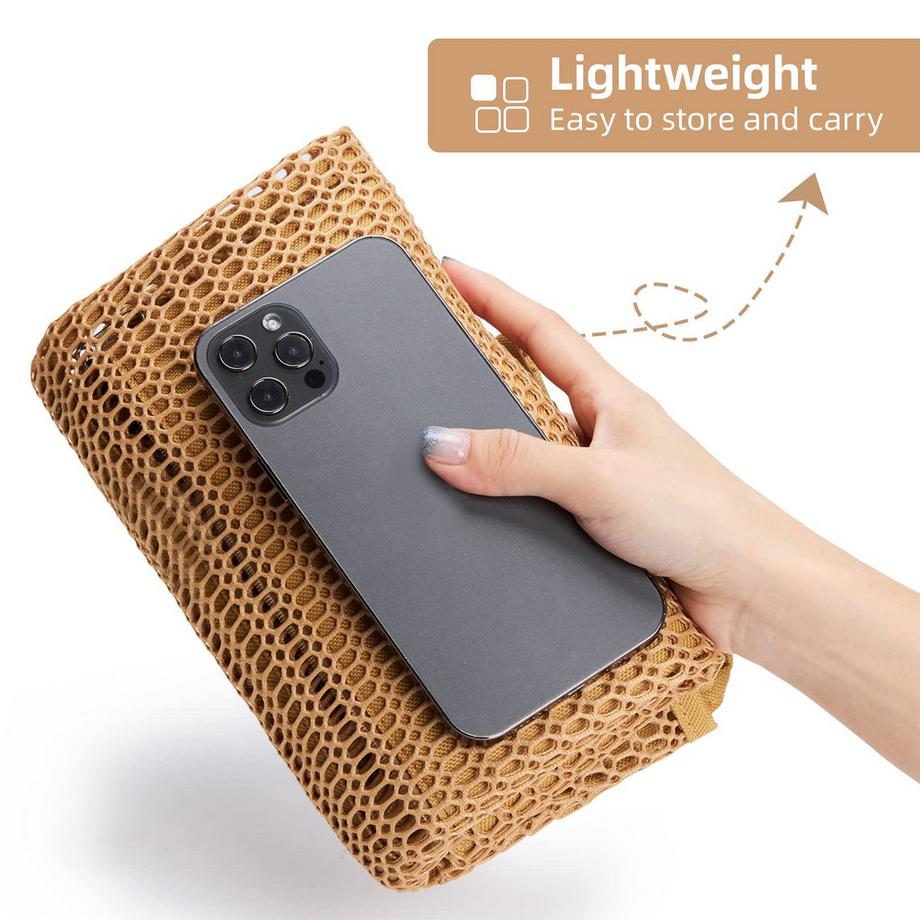 Only-bags.store Grosse Mesh Strandtasche mit Reissverschluss Innentasche  