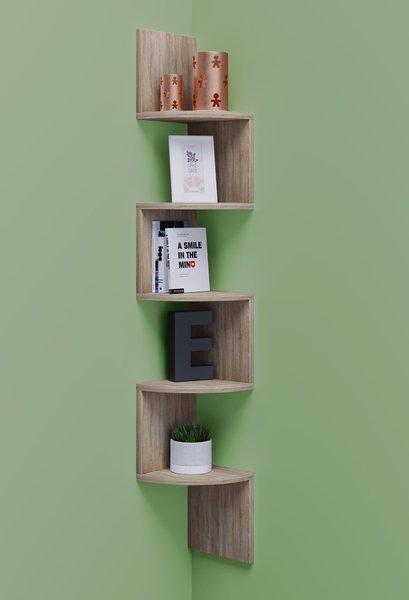 VCM Holzregal hängend | platzsparendes Regal | Maße:  H. 123 x B. 20 x T. 20 cm | Elegantes Regal hängend | Aufbewahrungsregal | Bücherregal | Wandregal -  