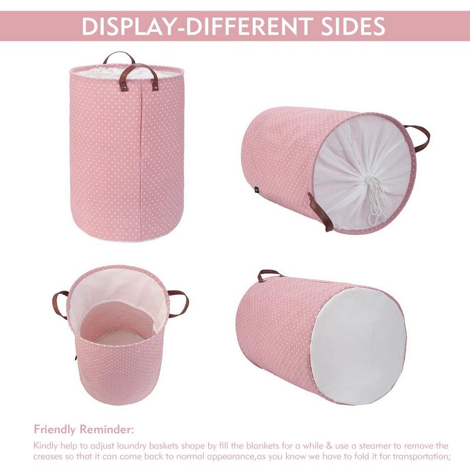 Alopini Faltbare runde Aufbewahrungswäschekörbe, Baumwolle  