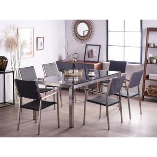 Beliani Garten-Essgruppe für 6 Personen aus Granit Industriell GROSSETO  