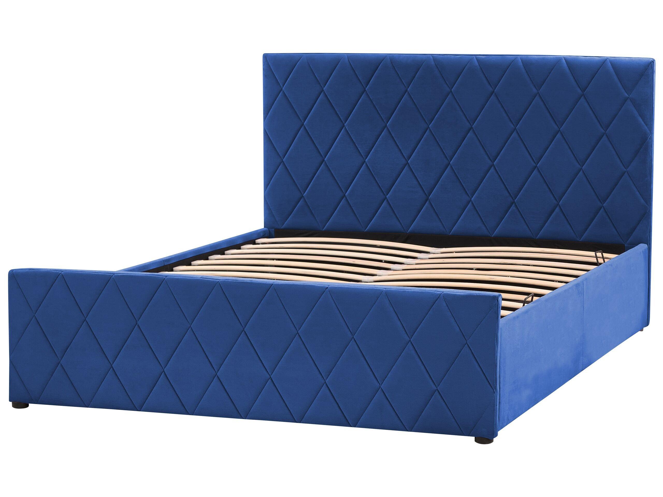 Beliani Bett mit Bettkasten aus Samtstoff Modern ROCHEFORT  