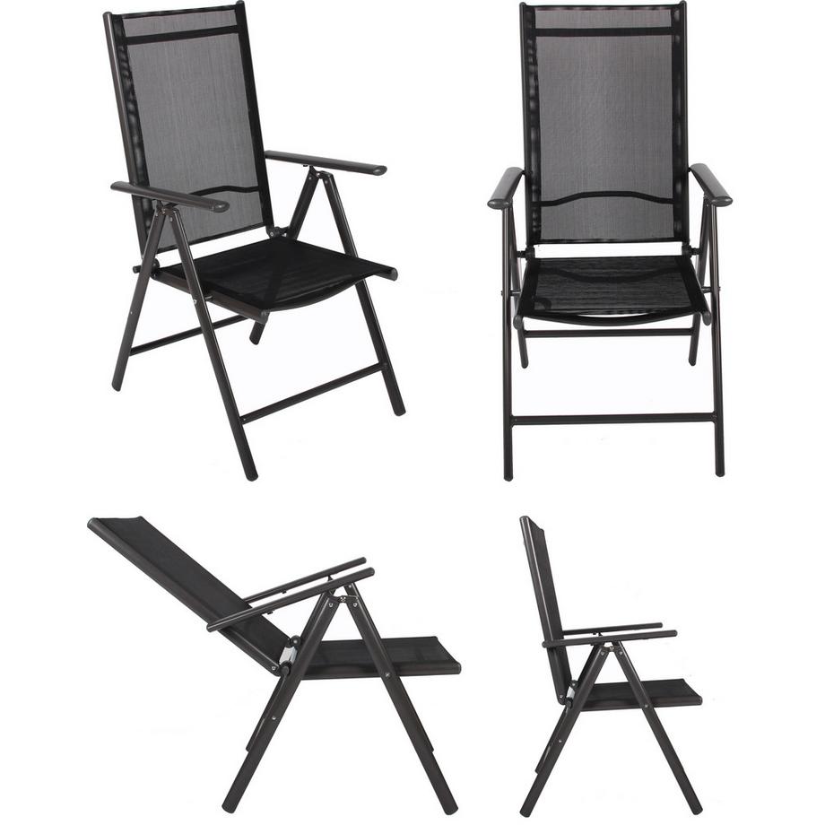 VCM Set Gartenmöbel Alu Glas Gartenset Sitzgruppe Essgruppe Tisch Stühle 6x  