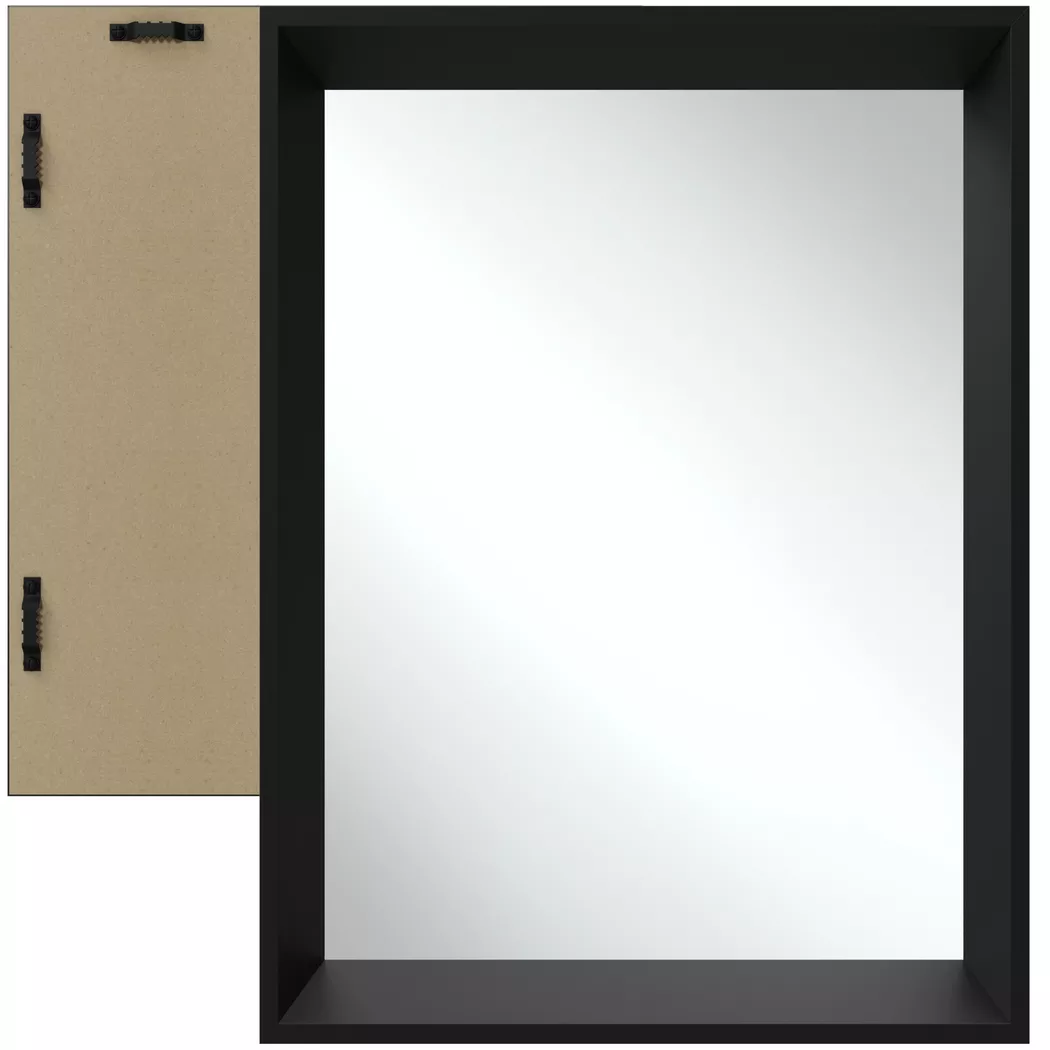 tectake Wall Mirror Elina in Black | Size: 40 cm x 60 cm