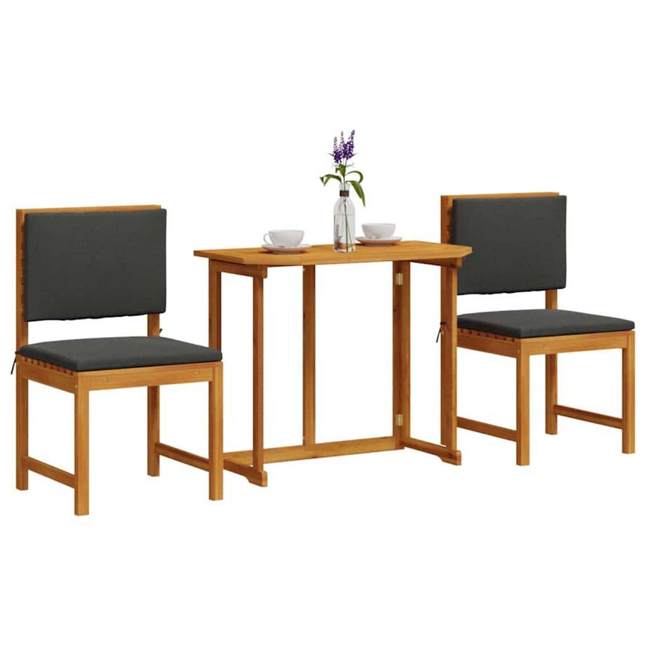 VidaXL Ensemble bistro de jardin bois d'acacia massif  