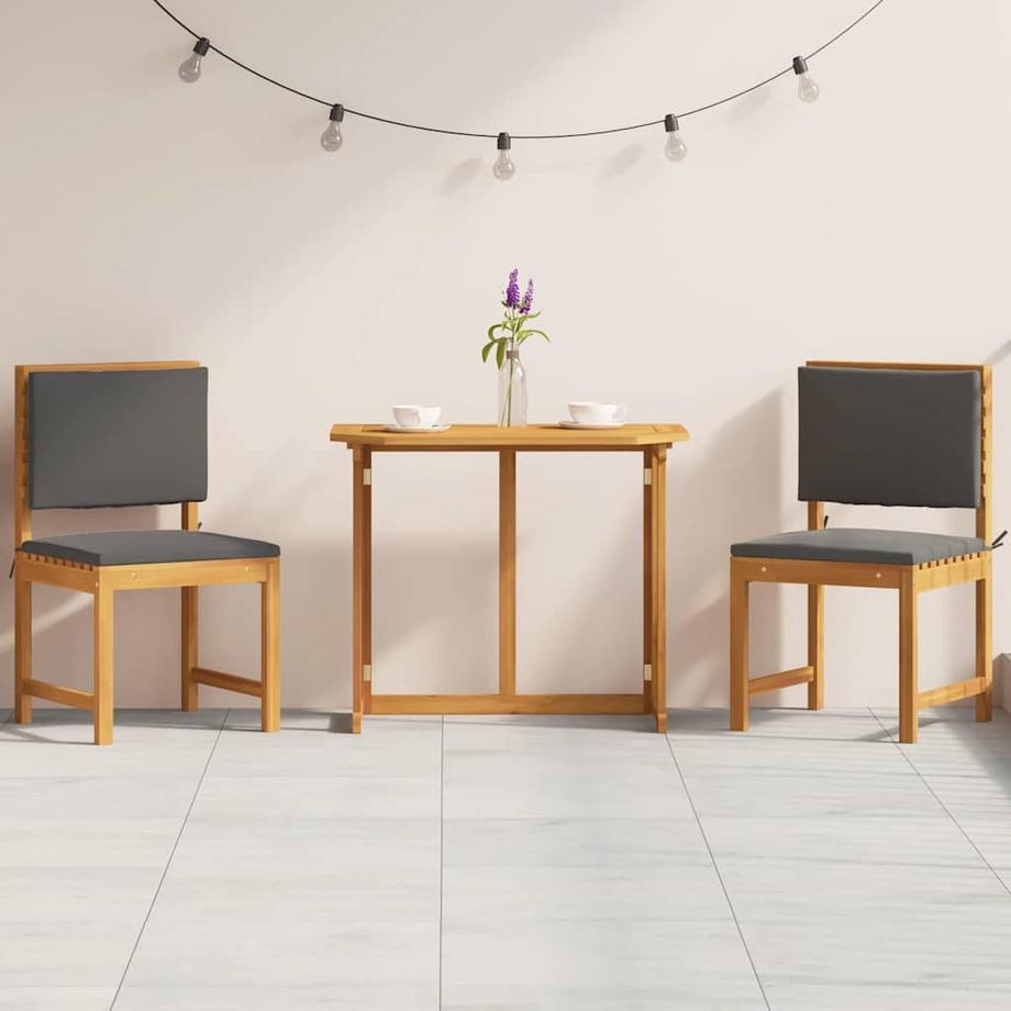 VidaXL Ensemble bistro de jardin bois d'acacia massif  