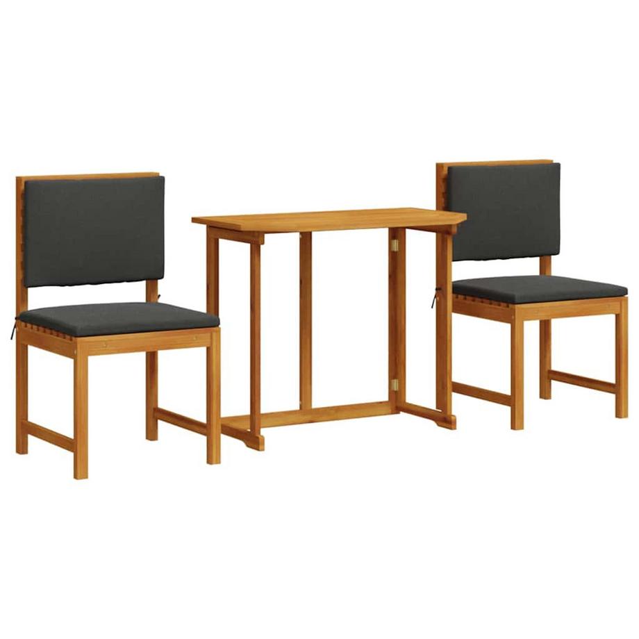 Ensemble bistro de jardin bois d'acacia massif