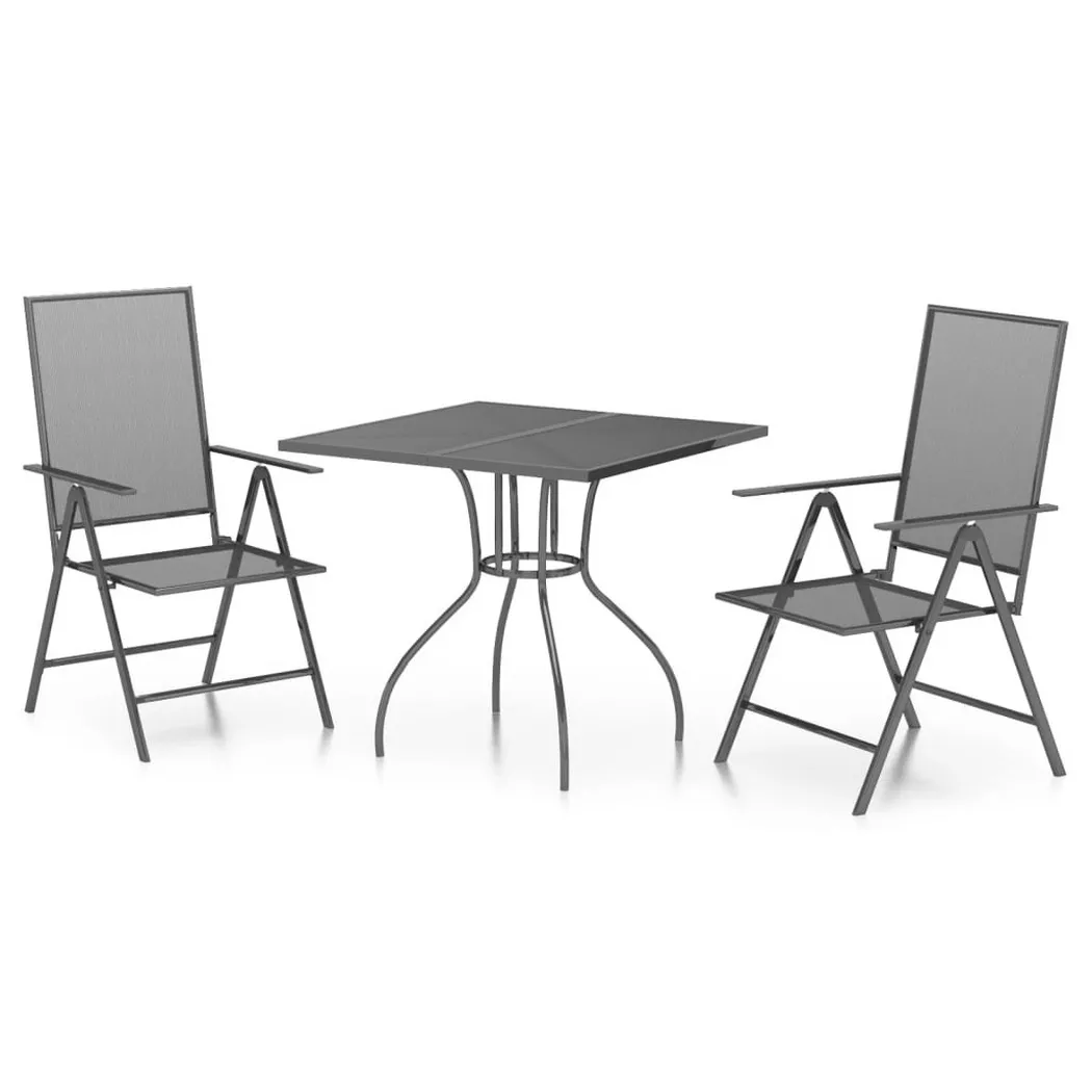 vidaXL 3-delige Tuinset staal antracietkleurig3187975
