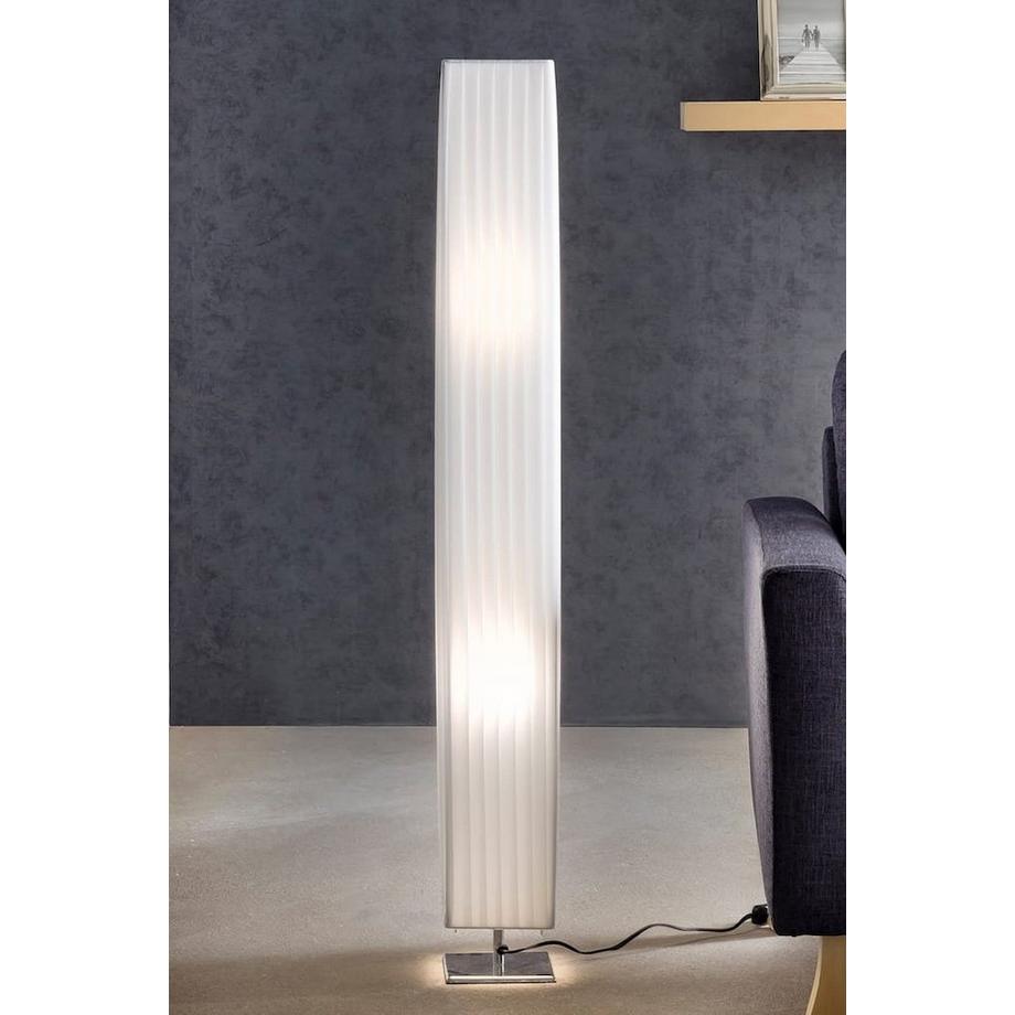 mutoni  Lampadaire carré 120cm chrome blanc 