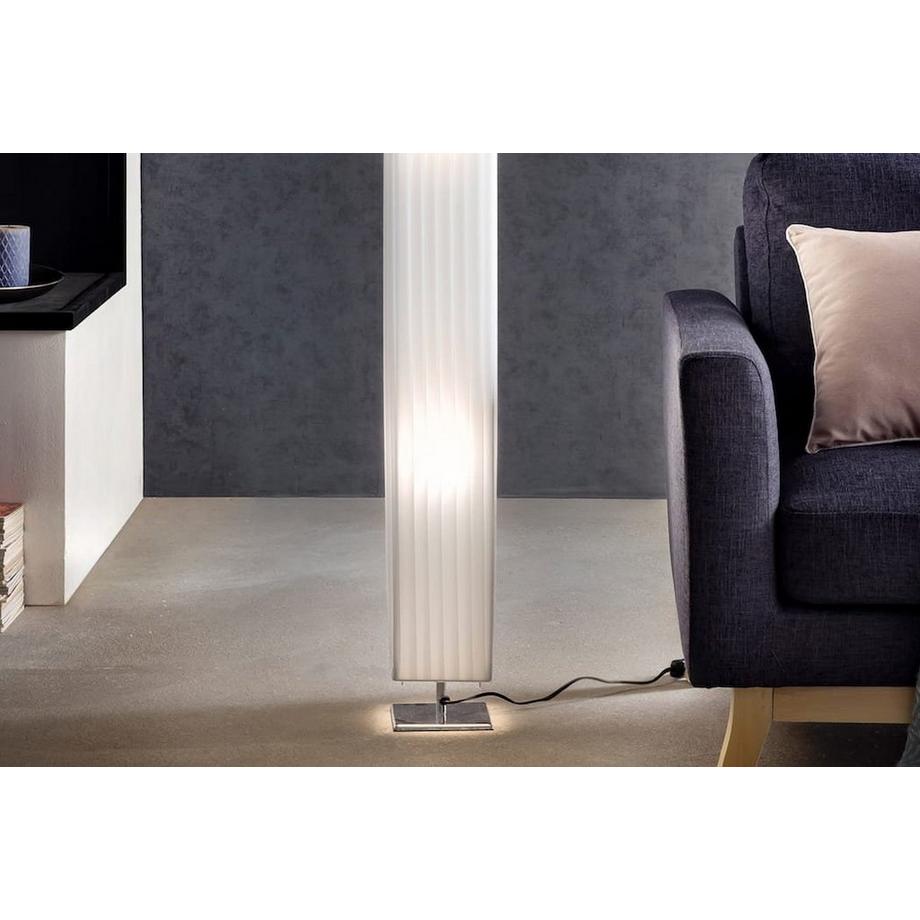mutoni  Lampadaire carré 120cm chrome blanc 