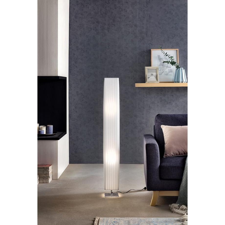 mutoni  Lampadaire carré 120cm chrome blanc 