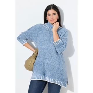 Ulla Popken Pull Poncho Chenille Oversized Col Montant Manches Longues  