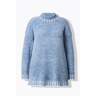 Ulla Popken Pull Poncho Chenille Oversized Col Montant Manches Longues  