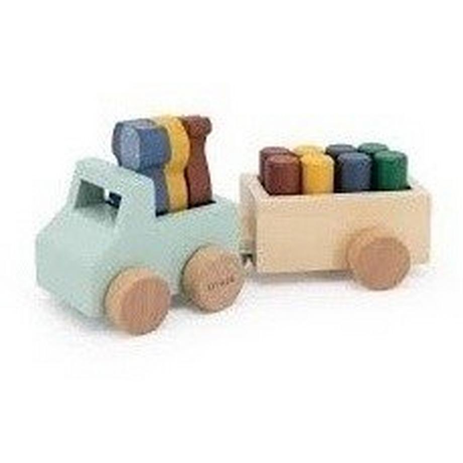 Trixie  Trixie Voiture avec remorque en bois animaux 