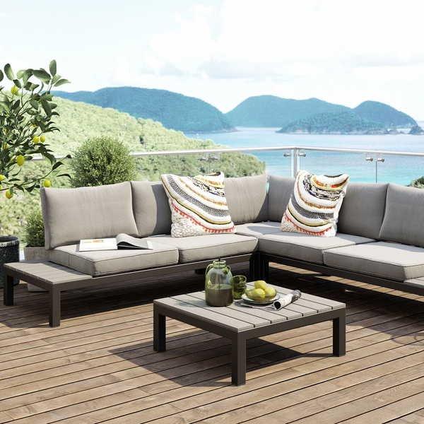 KARE Design Outdoor Sitzgruppe Holiday Schwarz (4-Tlg.)  