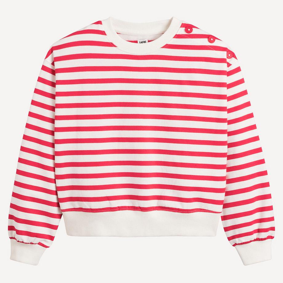 La Redoute Collections  Gestreiftes Sweatshirt mit rundem Ausschnitt 