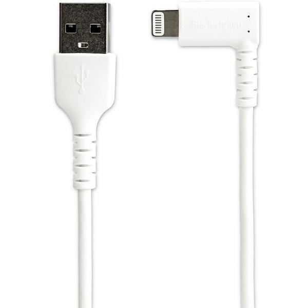 STARTECH.COM  Câble USB-A vers Lightning Blanc Robuste 2m Coudé à 90° - Câble de Charge/Synchronisation USB Type A vers Lightning en Fibre Aramide Robuste et Résistante - Certifié Apple MFi - iPhone 