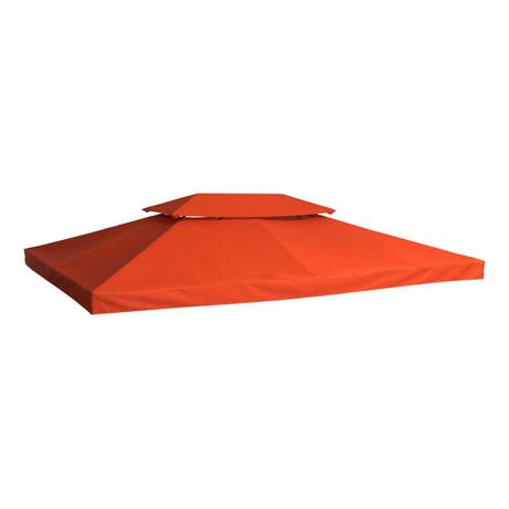 Outsunny Tetto Di Ricambio Per Gazebo Per Gazebo In Metallo, Gazebo Da Giardino, Tenda Da Festa, Tenda Da Giardino, Poliestere, 3 X 4 M, Rosso Ruggine  