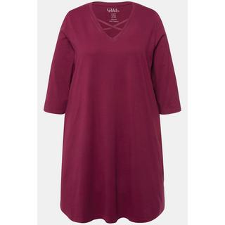 Ulla Popken  Longshirt, Zierbänder, A-Linie, V-Ausschnitt, 3/4-Arm 