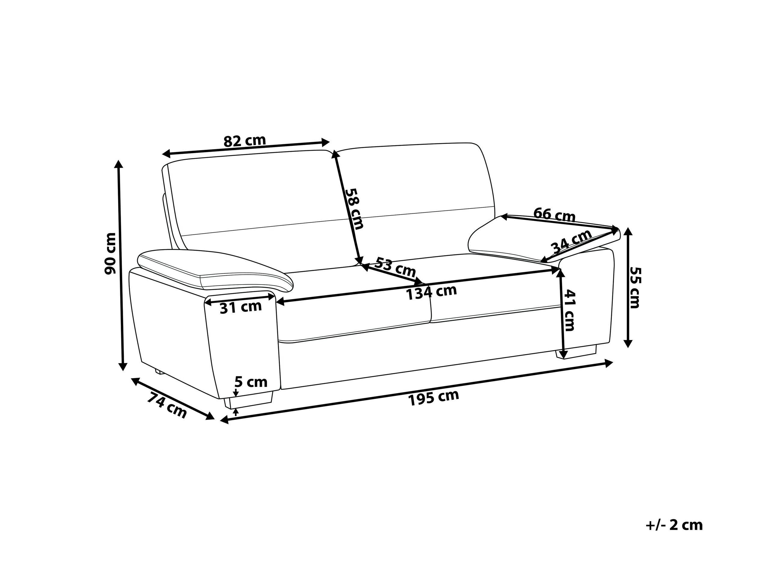 Beliani 3 Sitzer Sofa aus Kunstleder Retro VOGAR  